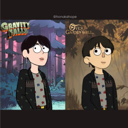 practica de estilos seokjin gravity falls y over the garden wall